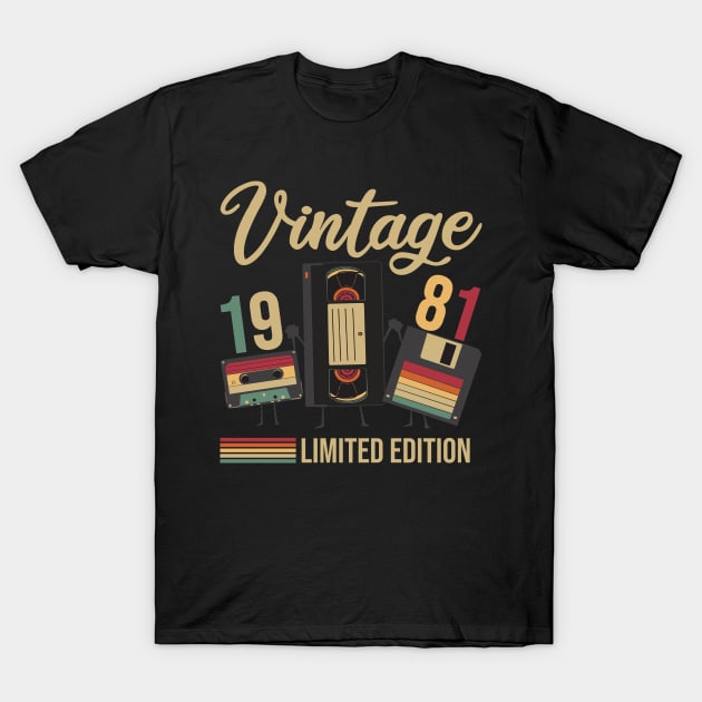 Disc Video Cassette 1981 Vintage Birthday T-Shirt by POS